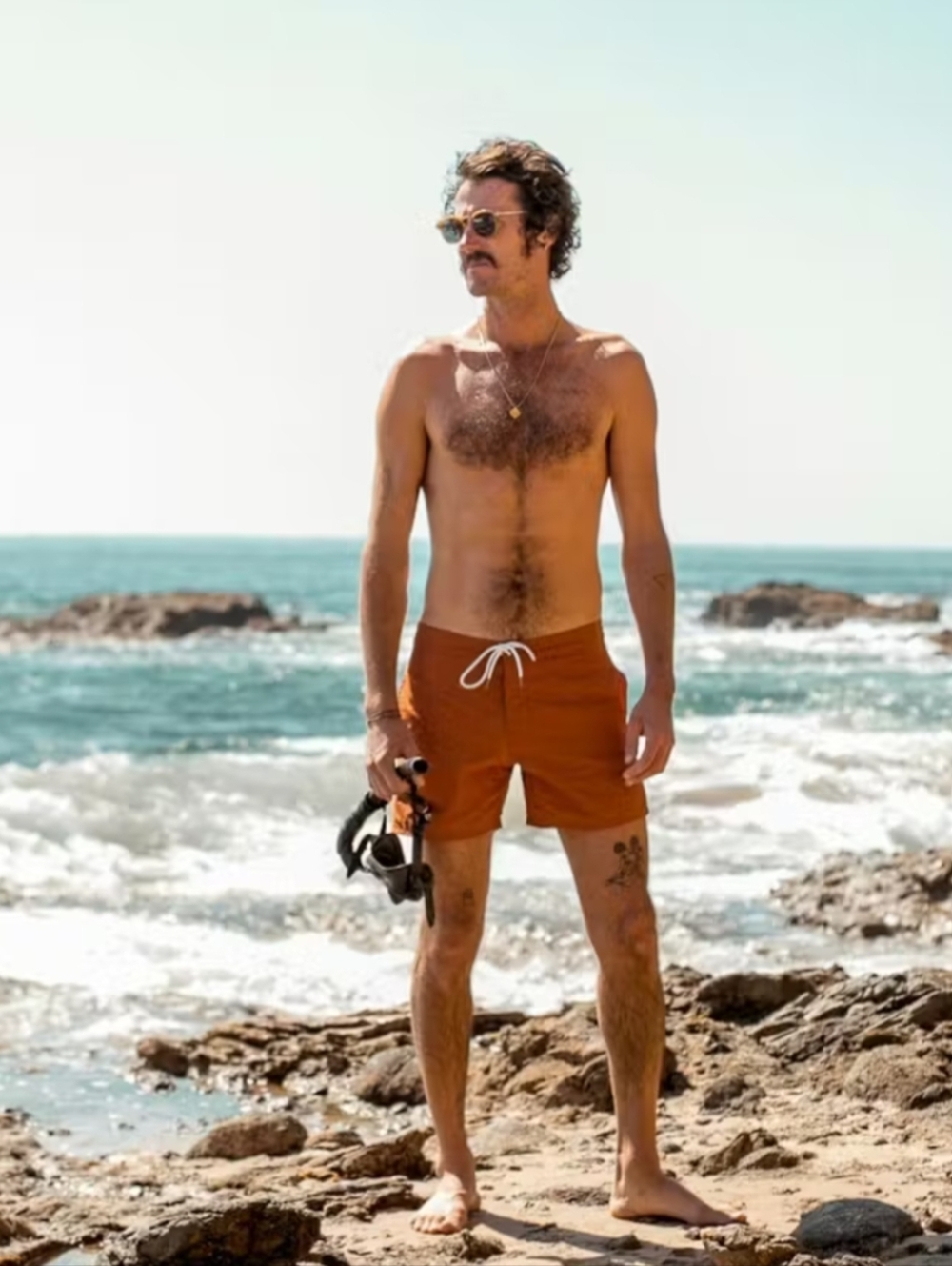 Dandy Del Mar Riviera Swim Short in Burnt Sienna size 30